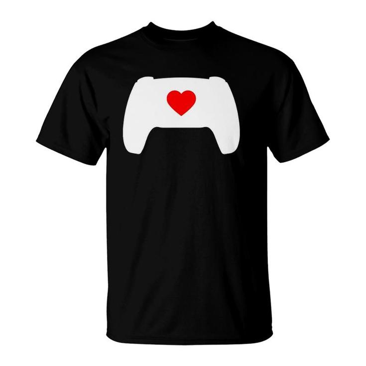 Video Game Controller Heart Gamer Valentine's Day T-Shirt