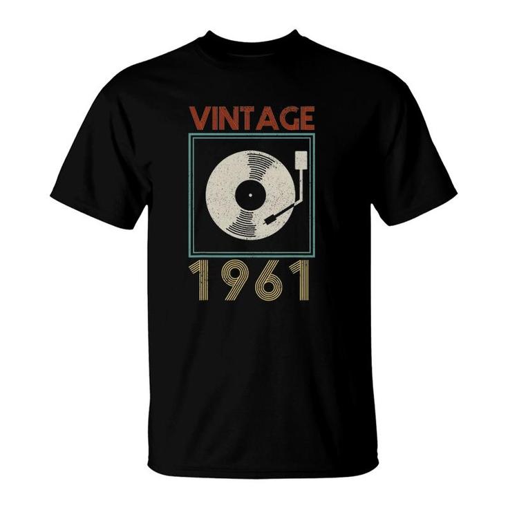 Vintage 1961 Vinyl Record Funny Music Dj 60Th Birthday Gift T-Shirt