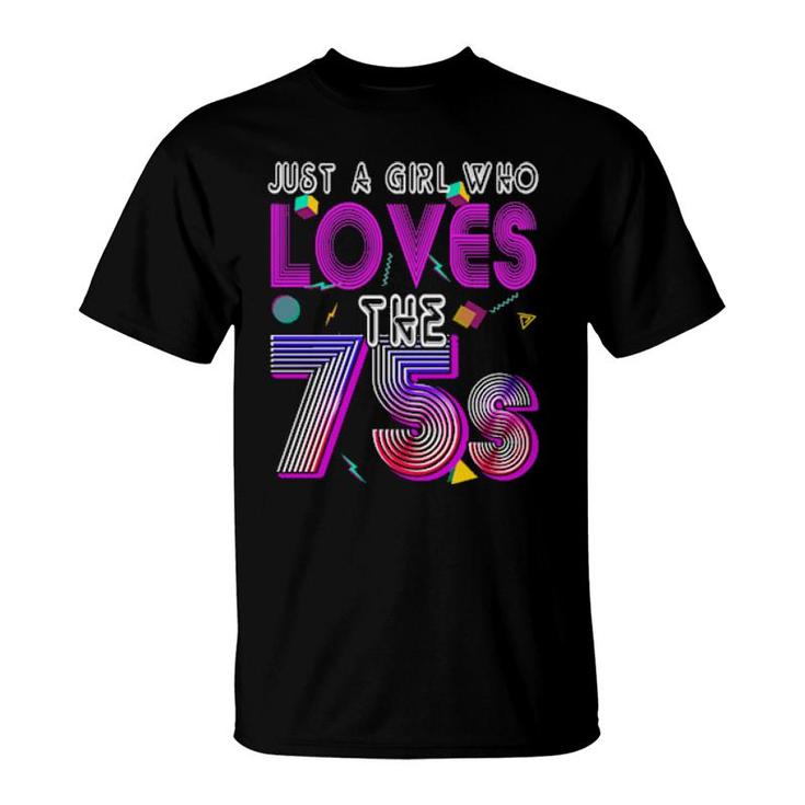 Vintage 1975 Birthday Just A Girl Who Love The 75S Costume  T-Shirt