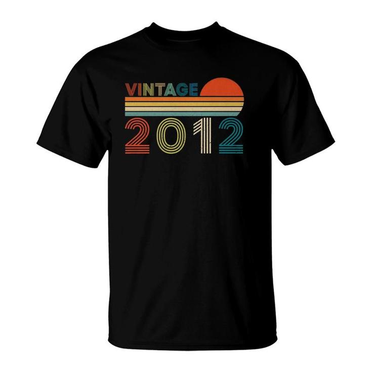 Vintage 2012 10Th Bday Gift 10 Years Old Retro Birthday Gifts T-Shirt
