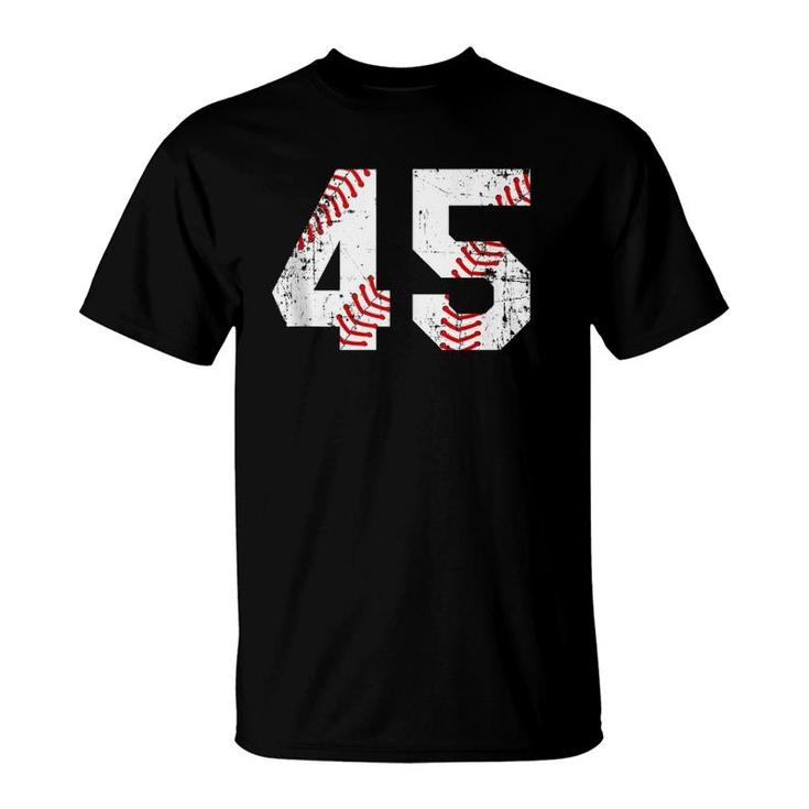 Vintage Baseball 45 Jersey Number  T-Shirt