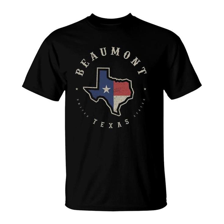 Vintage Beaumont Texas State Flag Map Souvenir Gift T-Shirt