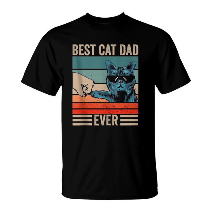 Vintage Best Cat Dad Ever Bump Fist Father's Day Gifts Tank Top T-Shirt