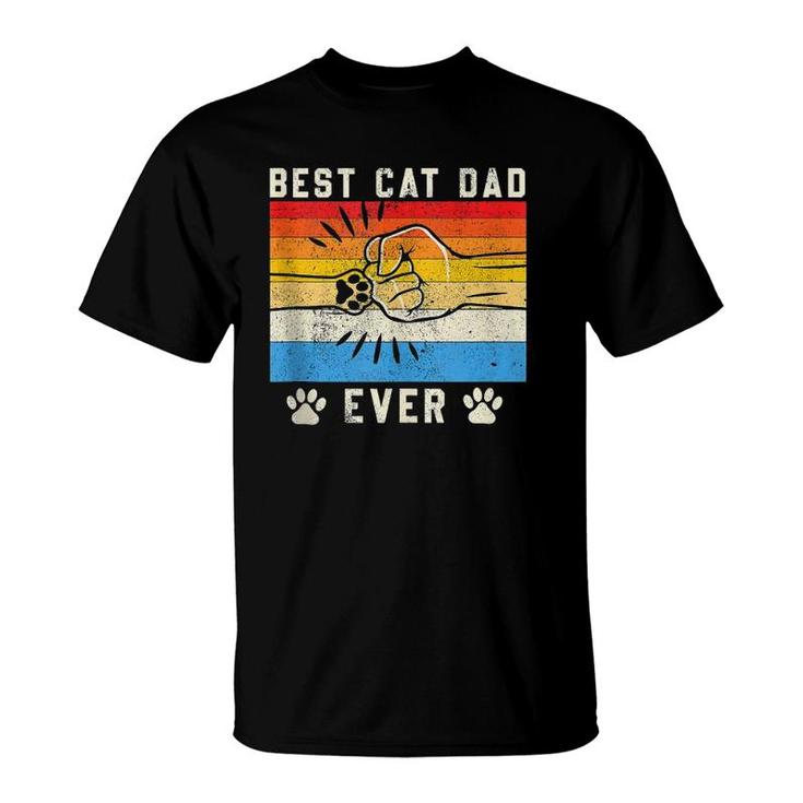 Vintage Best Cat Dad Ever Cat Dad Father Day Gift  T-Shirt