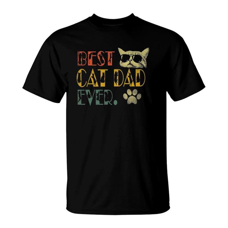 Vintage Best Cat Dad Ever Cat Daddy Gift T-Shirt