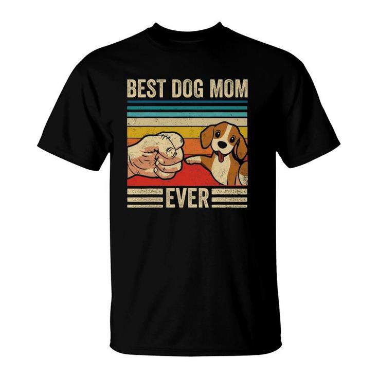 Vintage Best Dog Mom Ever Bump Fit Beagle Mom Mothers Day T-Shirt