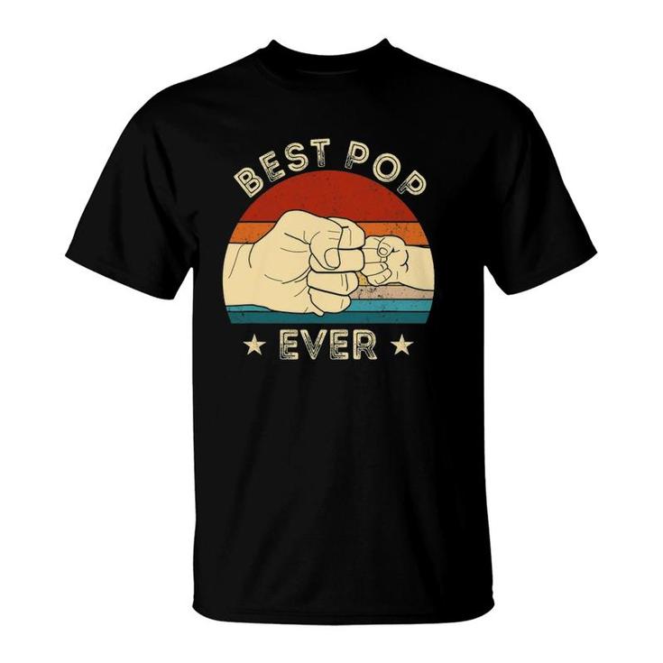 Vintage Best Pop Ever Fist Bump Father's Day Gifts Grandpa T-Shirt
