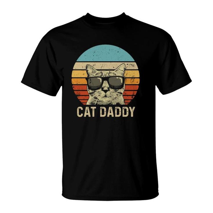 Vintage Cat Daddy  Funny Cat Lover Gift Cat Dad Fathers T-Shirt