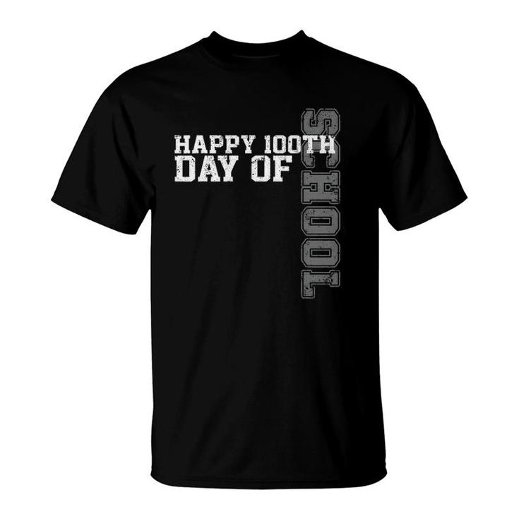 Vintage Happy 100Th Day Of School Teacher 100 Days T-Shirt
