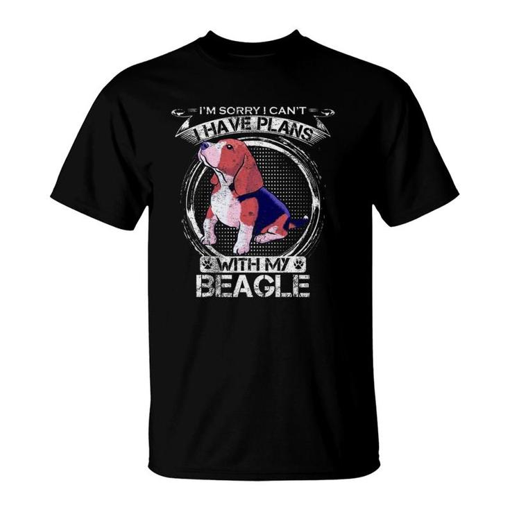 Vintage I'm Sorry I Can't, I Have Plans With My Beagle Funny T-Shirt