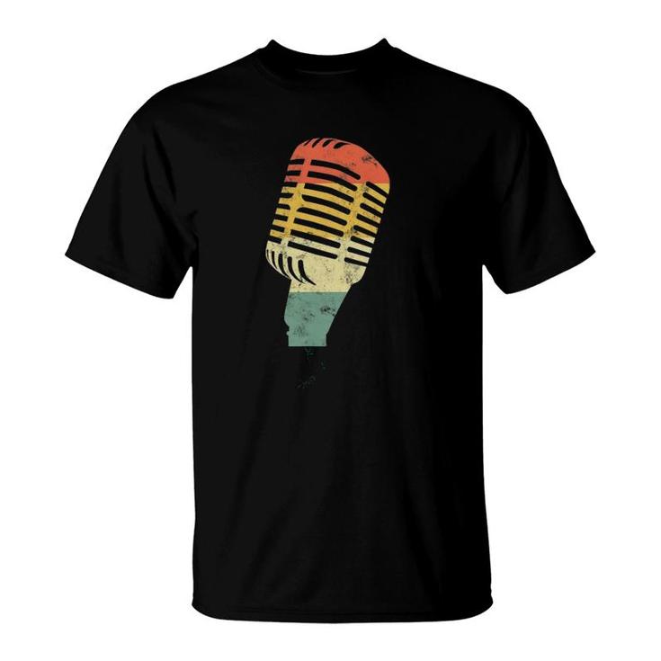 Vintage Mic Gift For Singer Actor Music Student Theatre Nerd T-Shirt