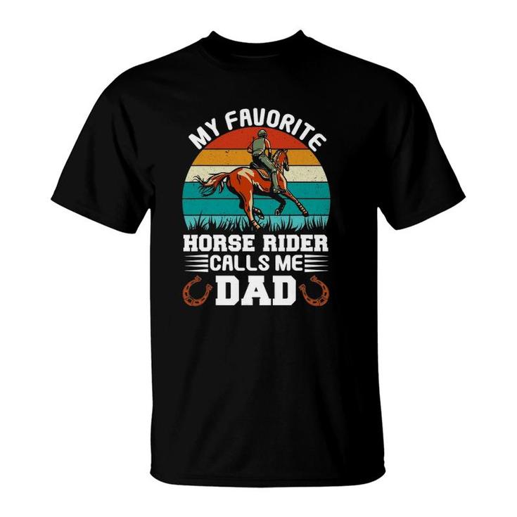 Vintage My Favorite Horse Rider Calls Me Dad Father's Day T-Shirt