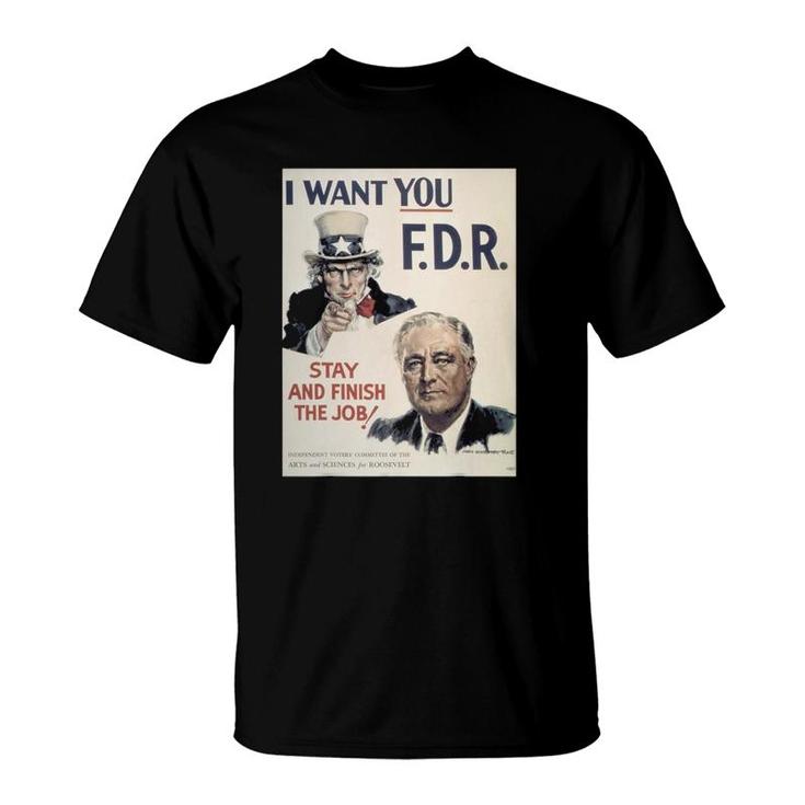 Vintage Poster - I Want You Fdr Retro T-Shirt