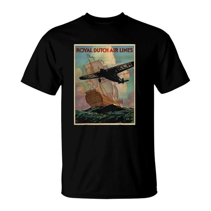 Vintage Poster - Royal Dutch Airlines Retro T-Shirt