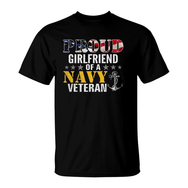 Vintage Proud Girlfriend Of A Navy For Veteran Gift T-Shirt