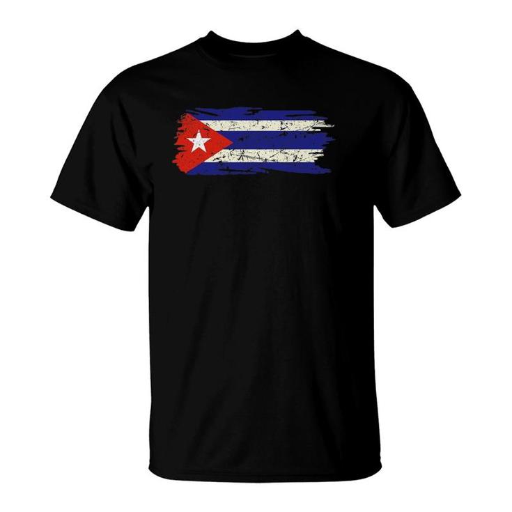 Vintage Proud Patriotic American Cuban Flag And Pride Cuba T-Shirt