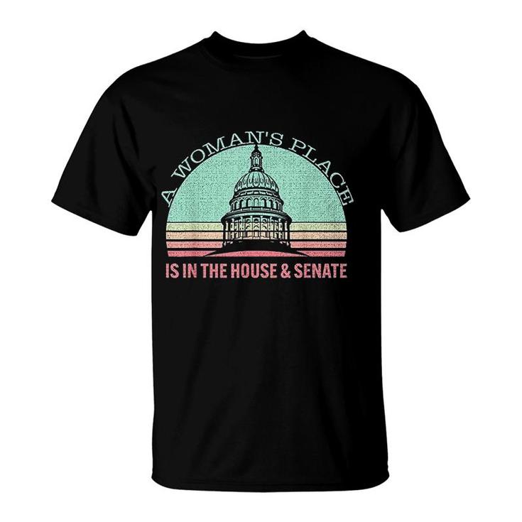 Vintage A Womans Place Is In The House And Senate T-shirt