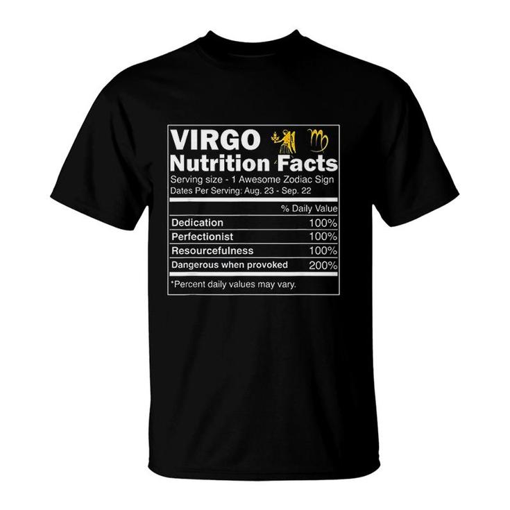 Virgo Nutrition Facts Zodiac Sign Horoscope T-Shirt