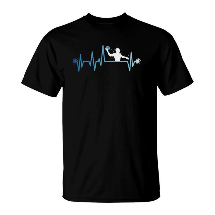 Water Polo Player Heartbeat Water Polo Players Coach Gift T-Shirt