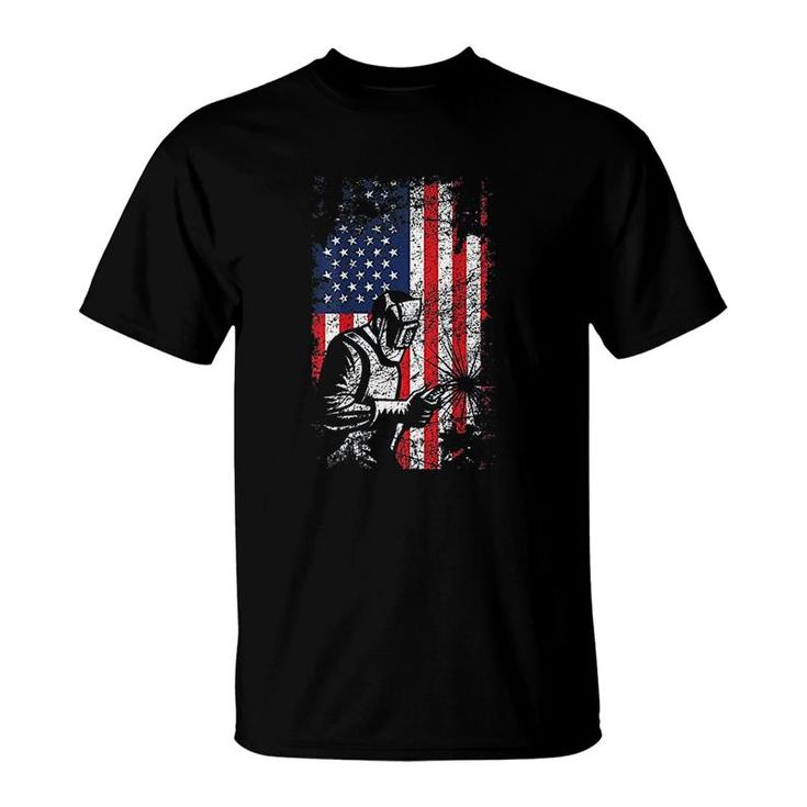 Welding American Flag Welder T-Shirt