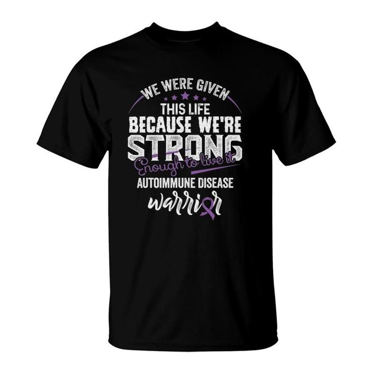 Autoimmune Support Ribbon We're Strong- Autoimmune Disease Awareness Support Ribbon T-Shirt | Mazezy