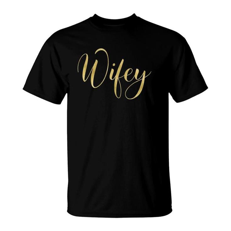 Wifey Gold Effect Lettering T-Shirt