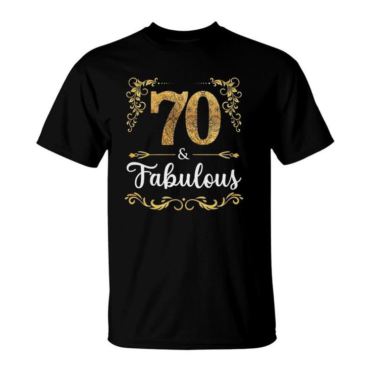 Womens 70Th Birthday Sweet Gift Women Fabulous Since 1952 Years Old T-Shirt
