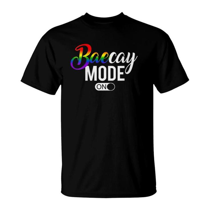 Womens Baecay Mode Lgbtq Gay Pride Rainbow Couples Vacation Gift V-Neck T-Shirt