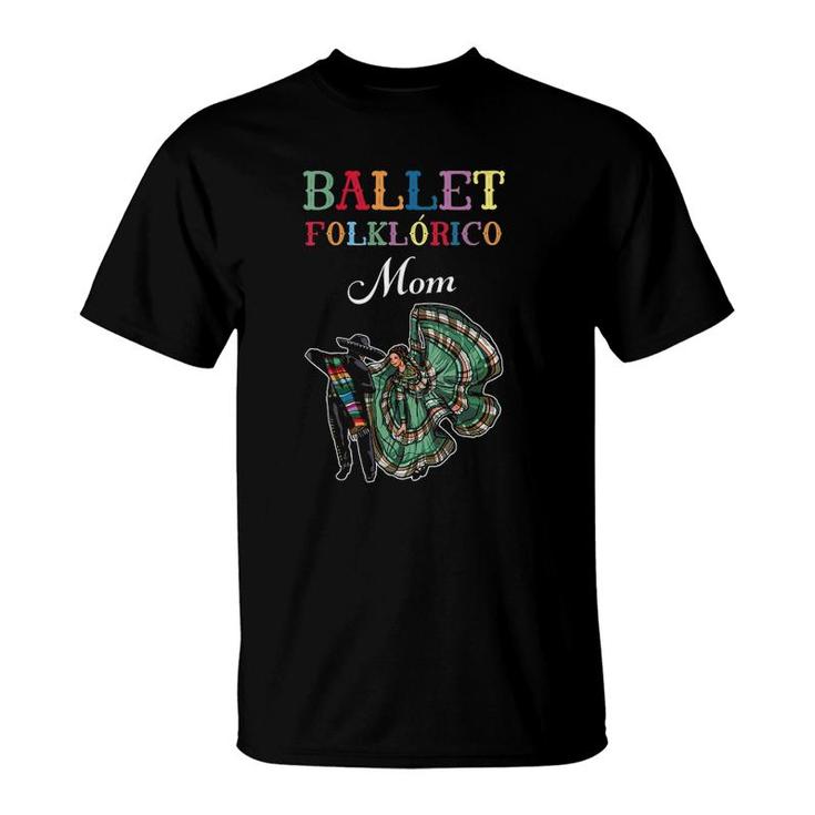 Womens Ballet Folklorico Mom V-Neck T-Shirt