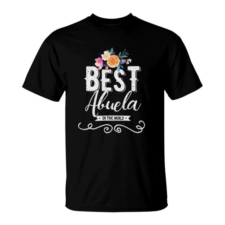 Womens Best Abuela In The World Hispanic Grandmother Gift V-Neck T-Shirt