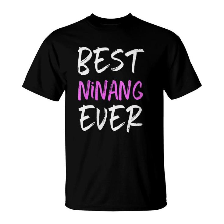 Womens Best Ninang Ever Funny Cute Mother's Day Gift V-Neck T-Shirt