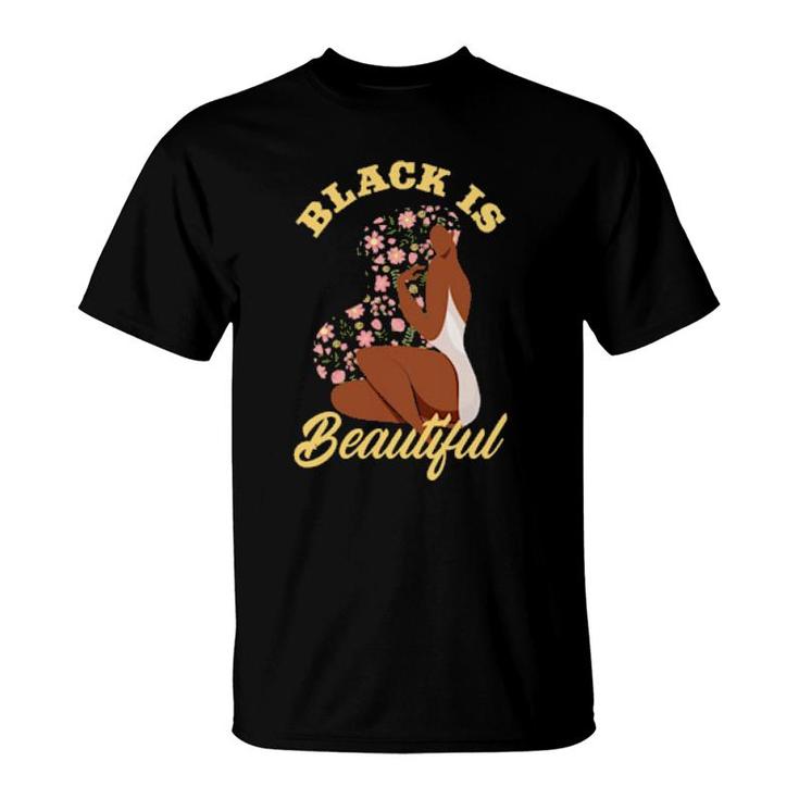 Womens Black Is Beautiful Melanin Queen Afro American  T-Shirt