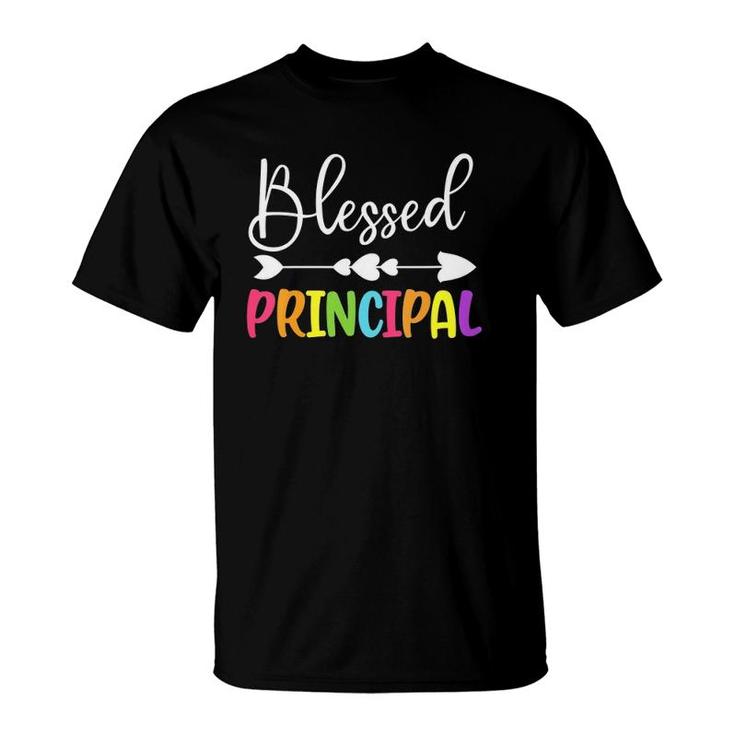 Womens Blessed Principal Back To School Principal Appreciation Gift V-Neck T-Shirt