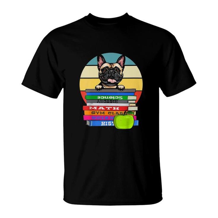 Womens Books Dog Book Lover V Neck T-Shirt