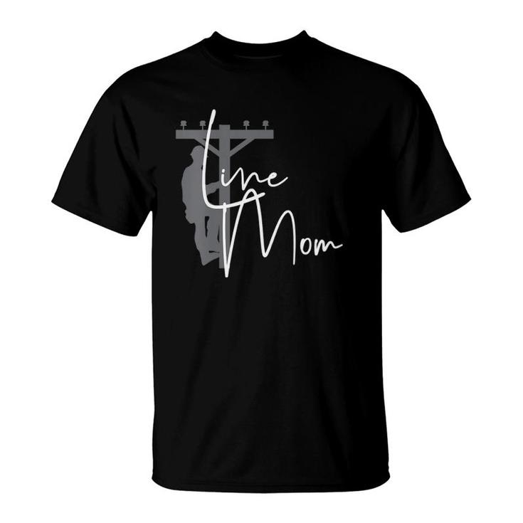 Womens Cute Line Mom - Electrical Lineman's Mom T-Shirt
