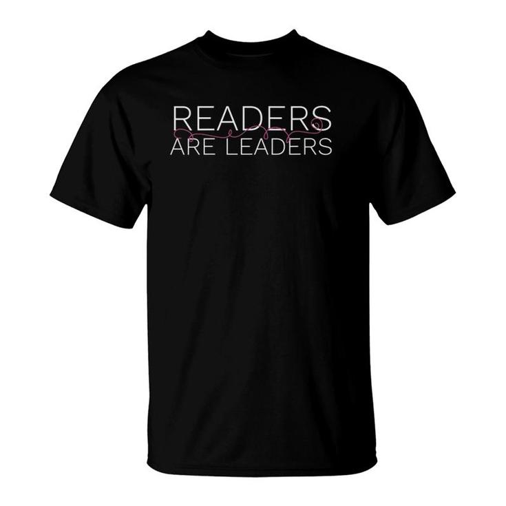 Womens Cute Readers Are Leaders Teacher Student School Quote Meme  T-Shirt