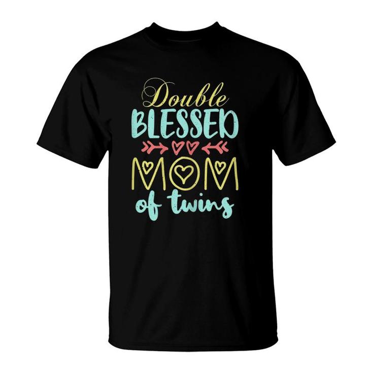 Womens Double Blessed Mom Of Twins Perfect Mother's Day T-Shirt