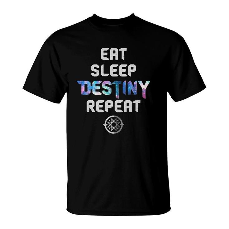 Womens Eat Sleep Destiny Repeat - Gamers - Video Games Gaming Gift V-Neck T-Shirt