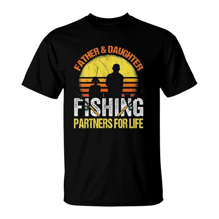 Womens Fisherman Dad And Daughter Fishing Partners For Life V Neck T-Shirt