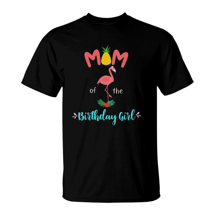 Womens Flamingo Birthday Matching  Mom Dad Group Outfit V-Neck T-Shirt
