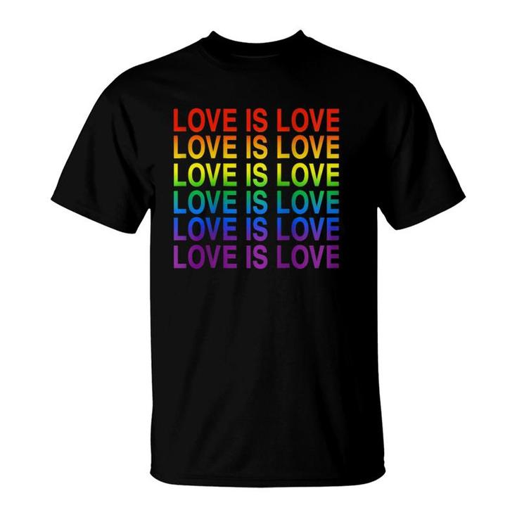 Womens Gay Pride Love Is Love Lgbt Rainbow Flag Colors Gift Raglan Baseball Tee T-Shirt
