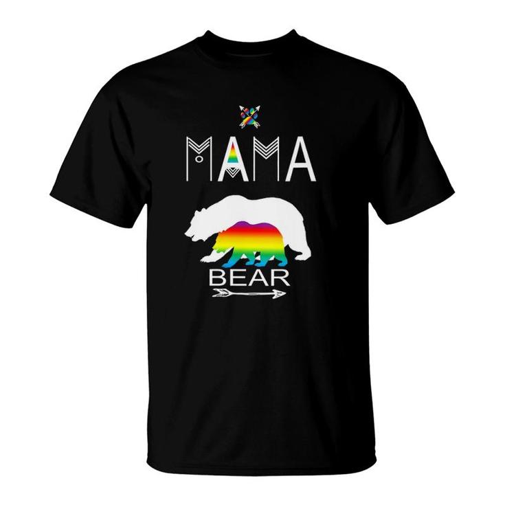 Womens Gay Pride Mama Bear For Moms Of A Gay Child Cool Gift  T-Shirt