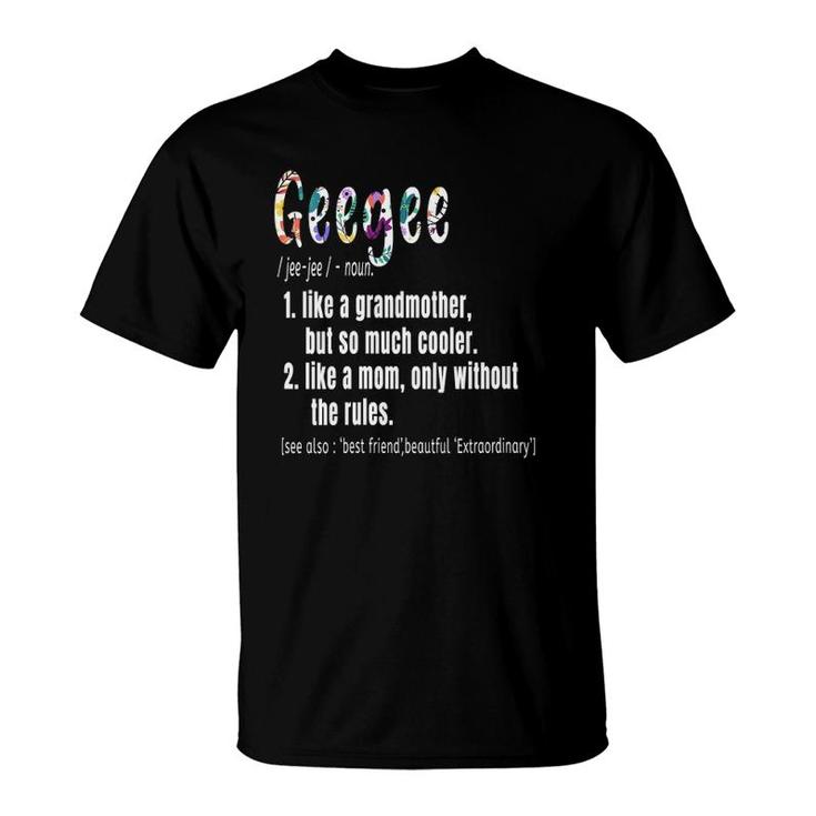 Womens Geegee Definition Mother's Day & Birthday Gift Grandmother V-Neck T-Shirt