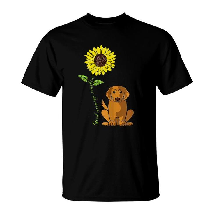 Womens Good Morning Sunshine Golden Retriever Mother Sunflower T-Shirt
