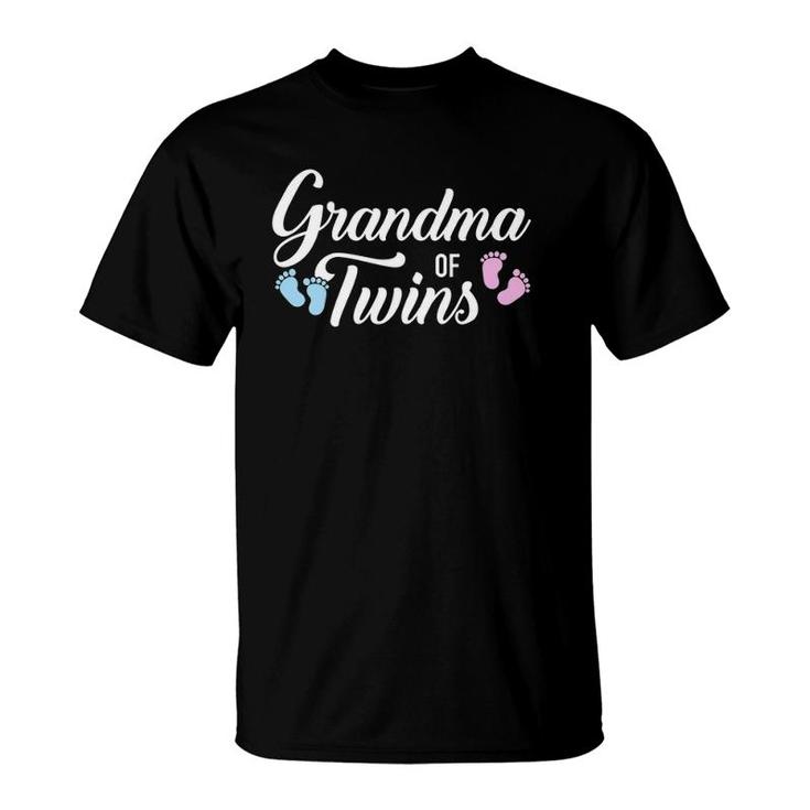 Womens Grandma Of Twins V-Neck T-Shirt
