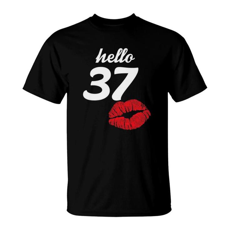 Womens Hello 37 Years Old Gifts For Women's 37Th Birthday Gifts T-Shirt