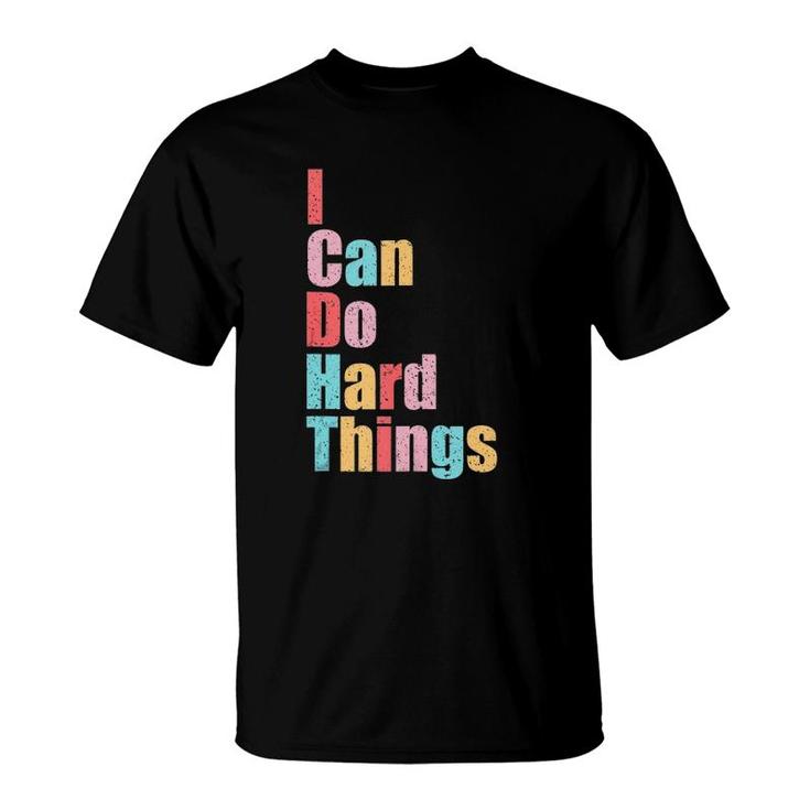 Womens I Can Do Hard Things Vest Workout Summer Casual  T-Shirt