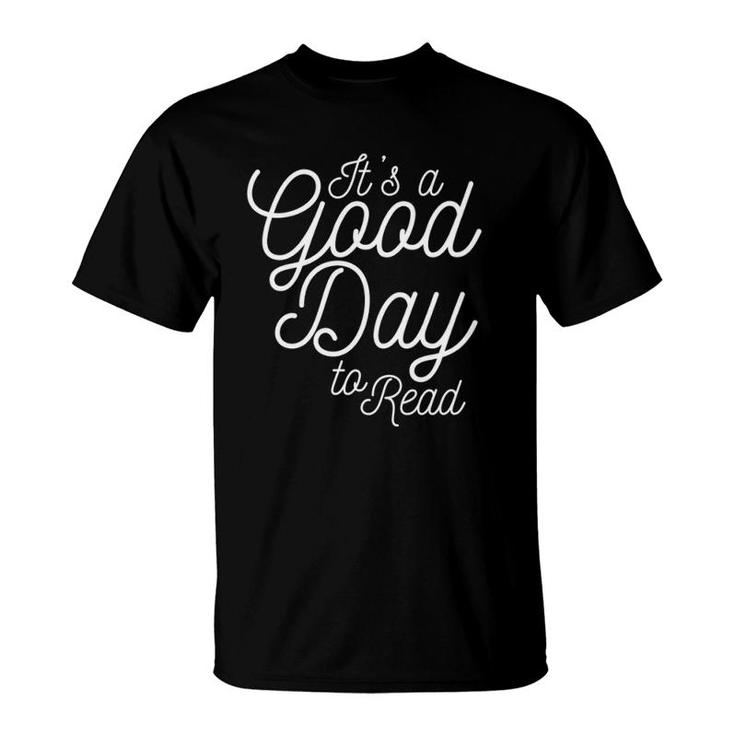 Womens It's A Good Day To Read Reading Themed Matching Icons Slogan V-Neck T-Shirt
