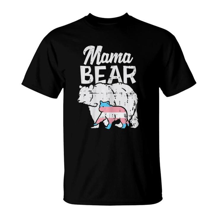 Womens Mama Bear Transgender Trans Pride Flag Transexual Lgbt Gift T-Shirt
