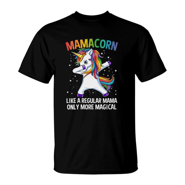 Womens Mamacorn Dabbing Unicorn Mama Funny Mother's Day  T-Shirt